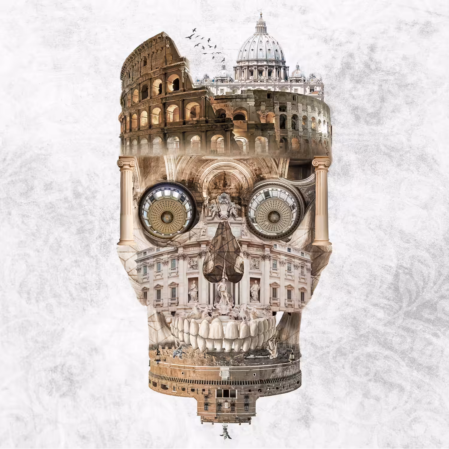 Collage skull Roma