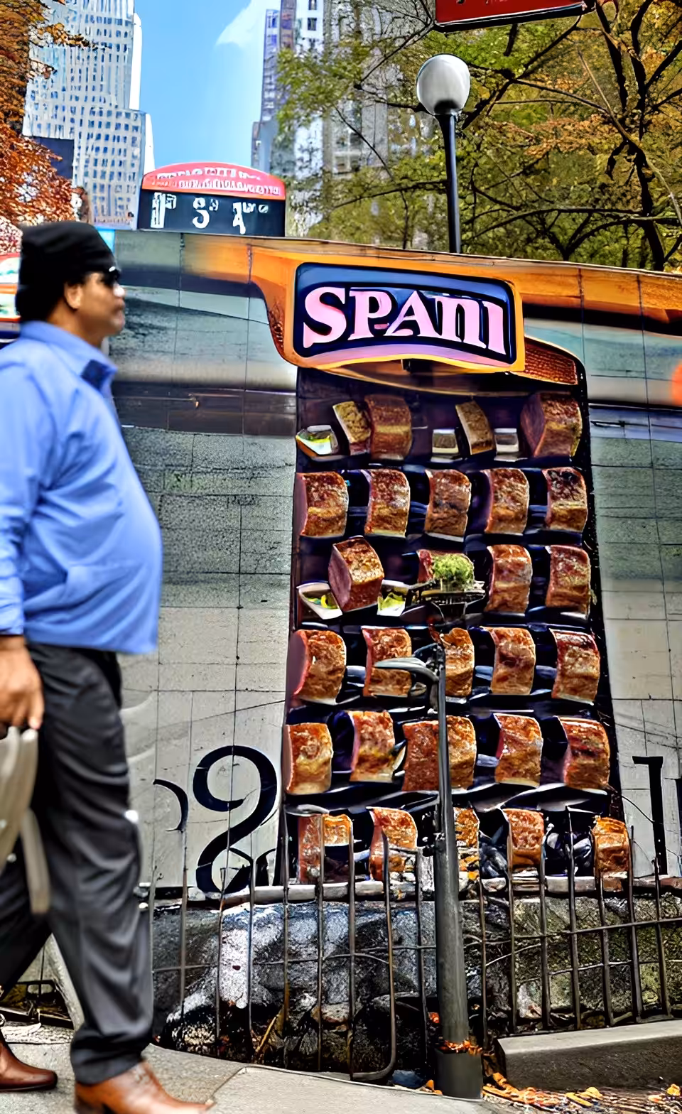 SPAM: New York SPAM machine dealer & propaganda poster in 1