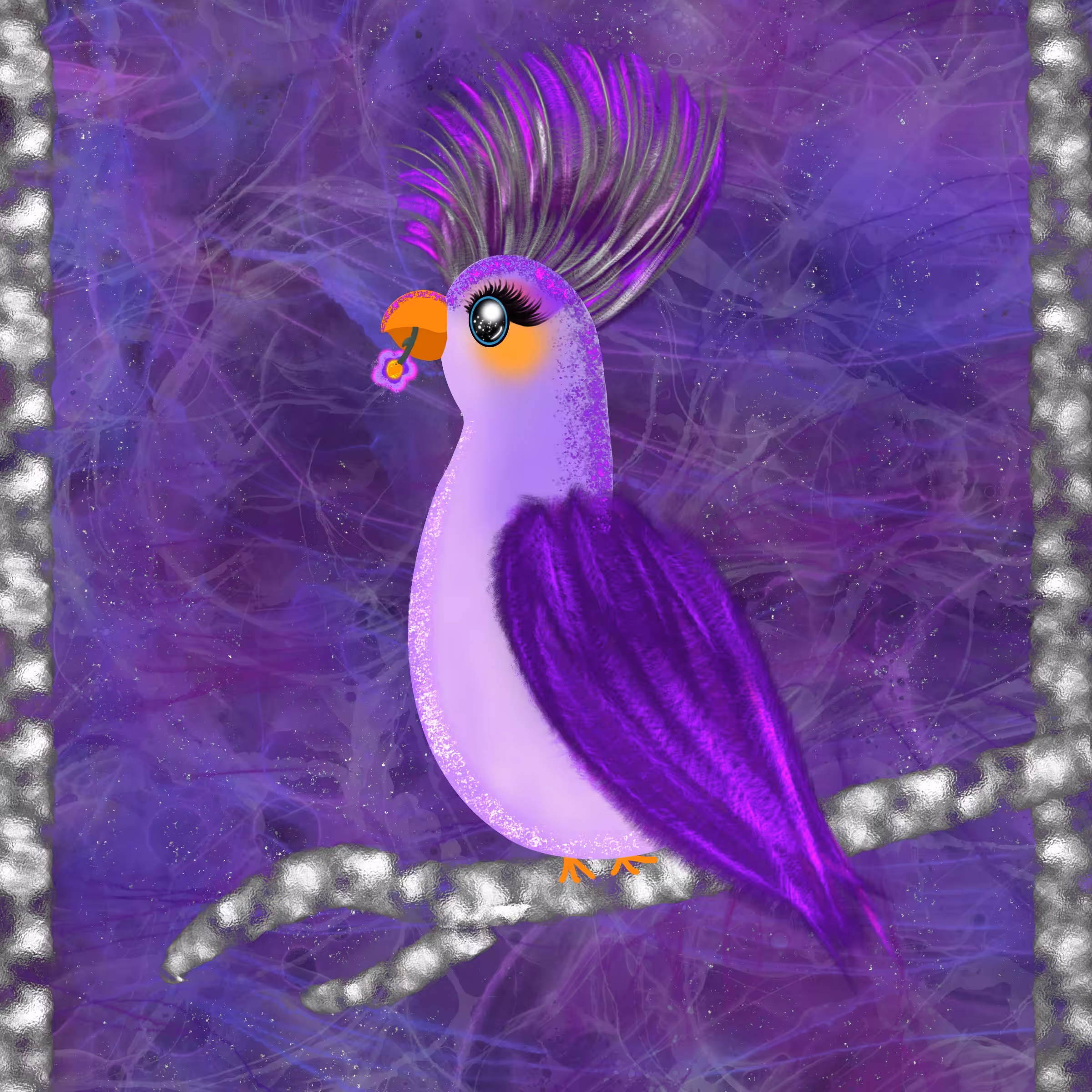 (5.JEWEL FEATHER) Silver Cockatiel
