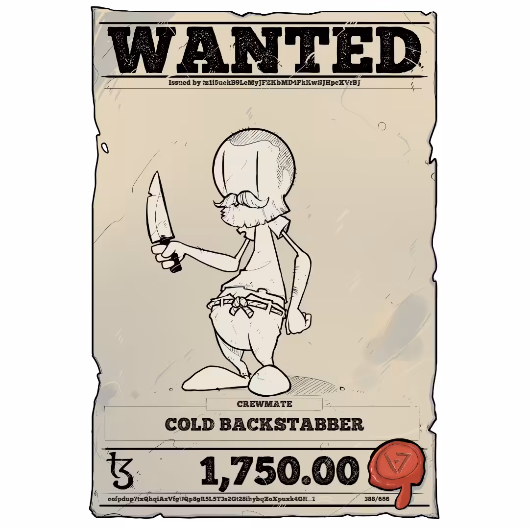 COLD BACKSTABBER | TEZOS PIRATE 388/666