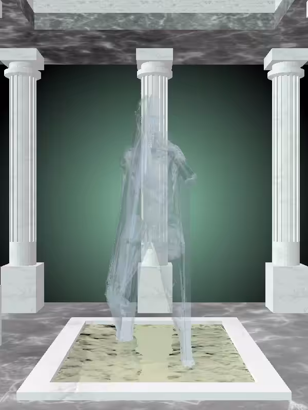 HeavenComputer: The Fading Punching Matte Pale Green Woman #2448