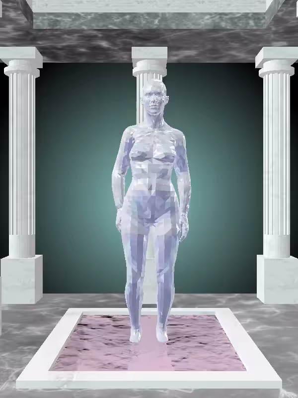 HeavenComputer: The Fragmented Jumping Melted Blue Woman #1055