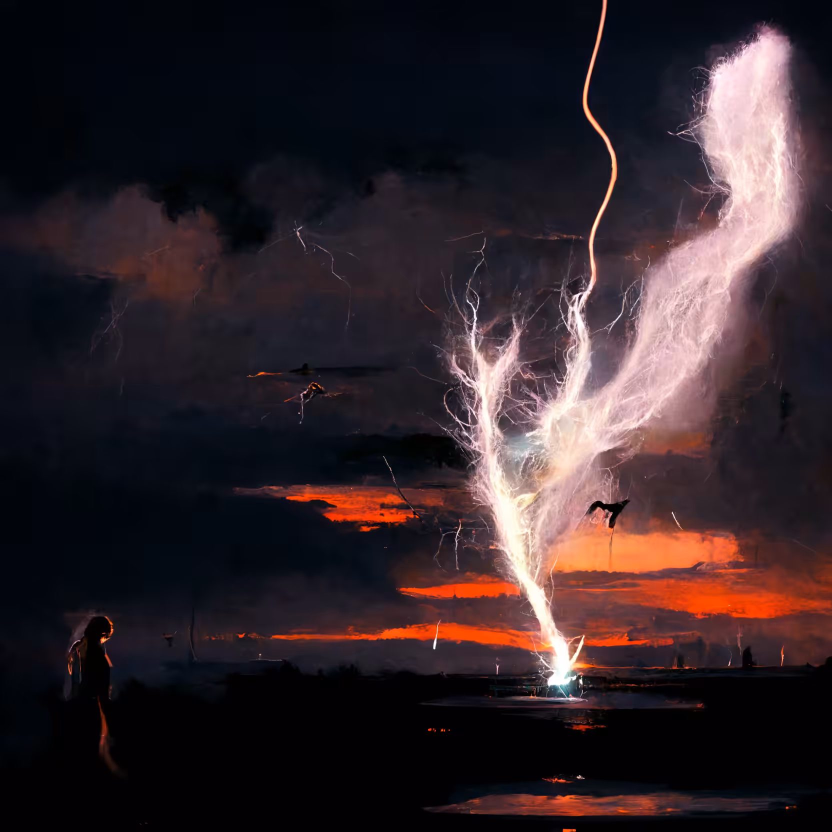 Caught a bolt of lighting, cursed the day he let it go.