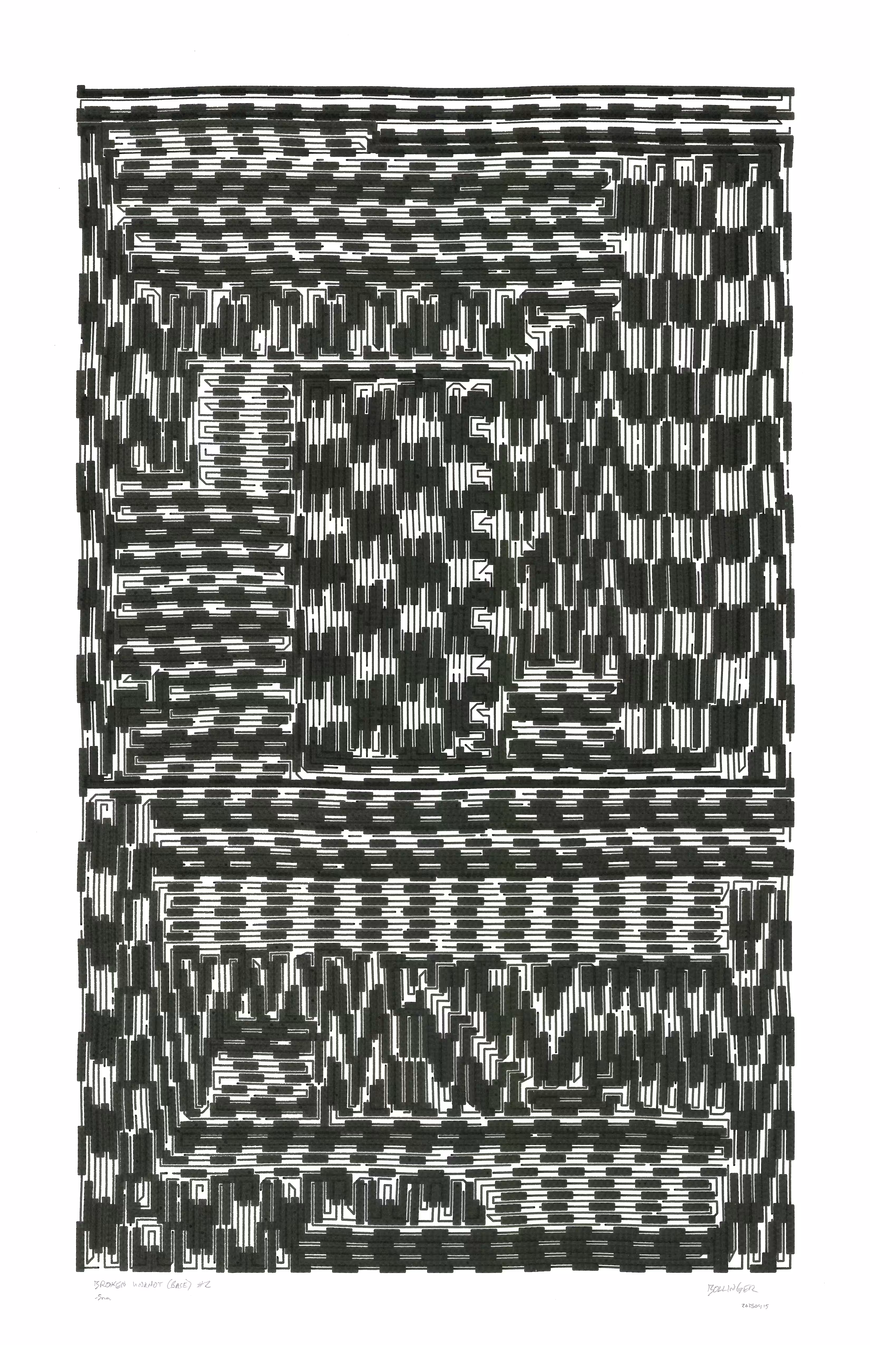 Physical Pen Plots: Broken Unknot fx(hash) (Base) #002 (0.5mm pen)