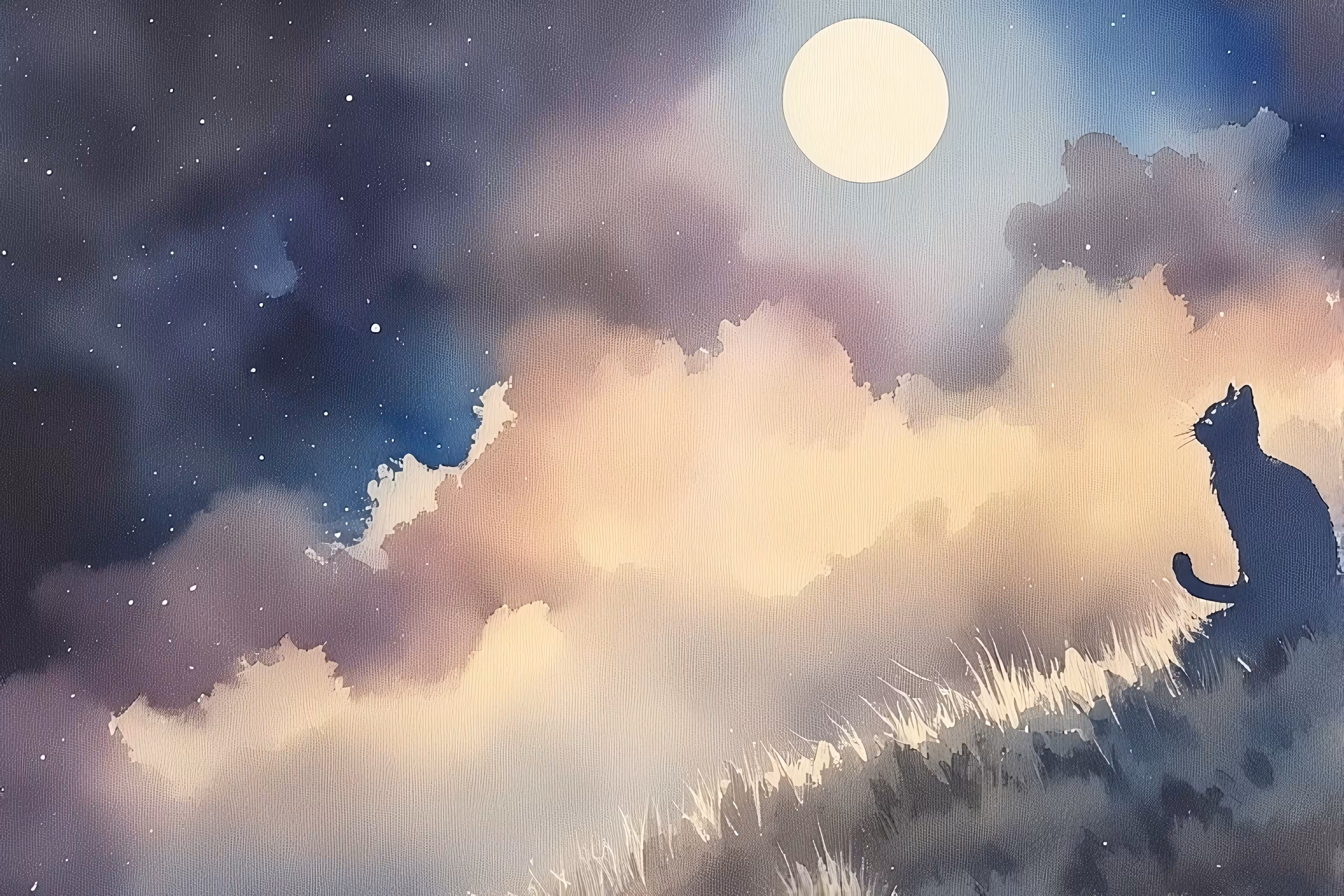 Whispers of the Moonlit Cat