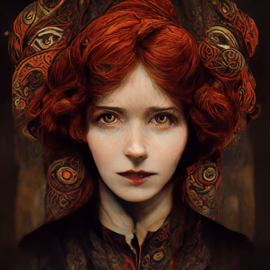 Dark Red Haired Woman