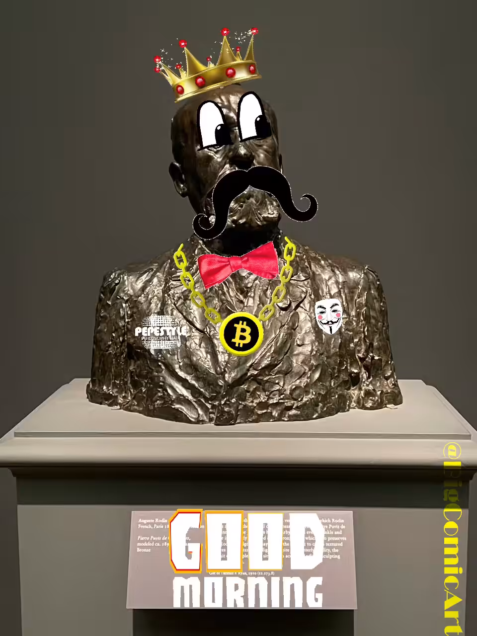 Bronze Bust of Satoshi Nakamoto (after Rodin)
