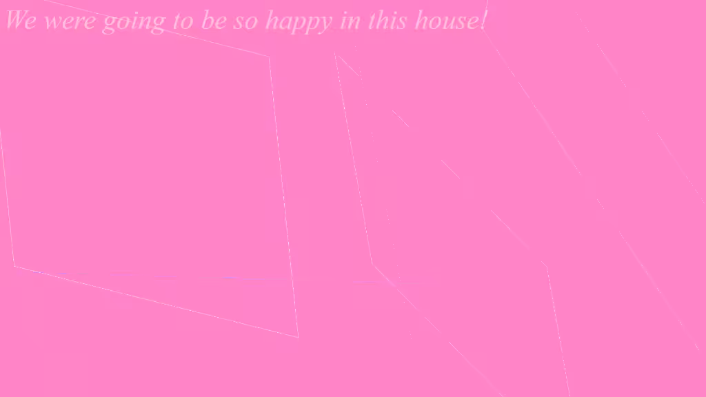 We were going to be so happy in this house!
