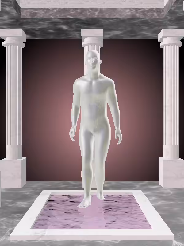 HeavenComputer: The Receding Glitter Bluish Gold Man #5727