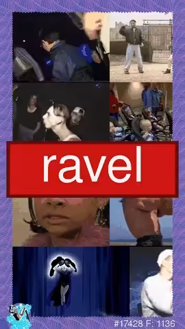 RAVEL collectible GIF card with word #17428. Collection of the most common words.
