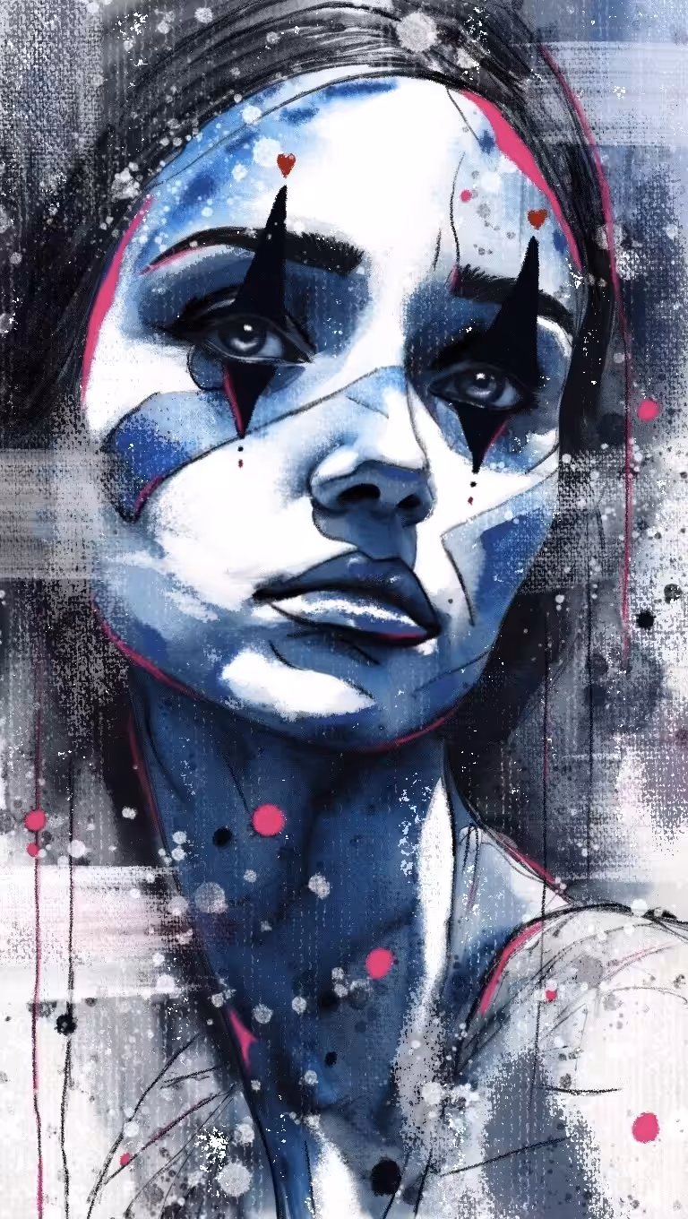 Sad blue face 
