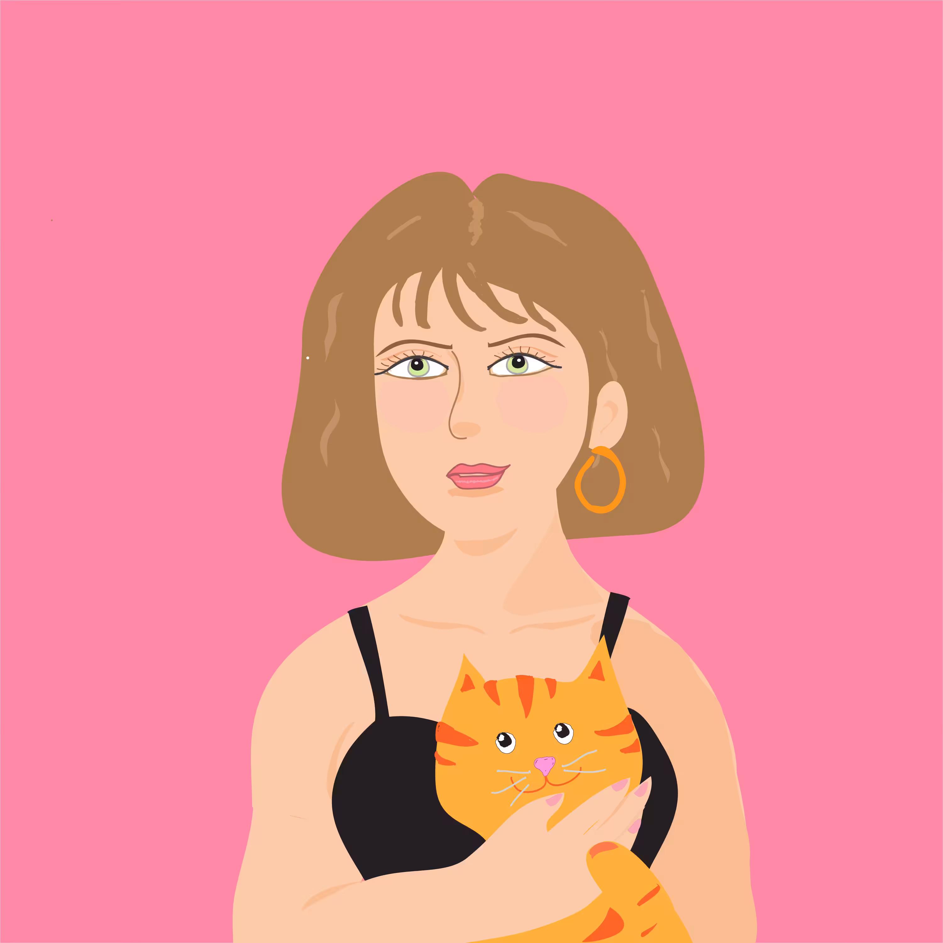 Girl and Cat 001