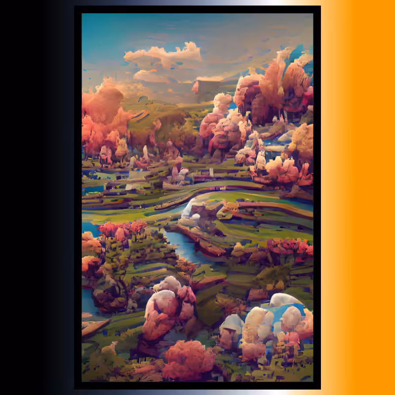 Framed landscape SciFy Art A.I #7