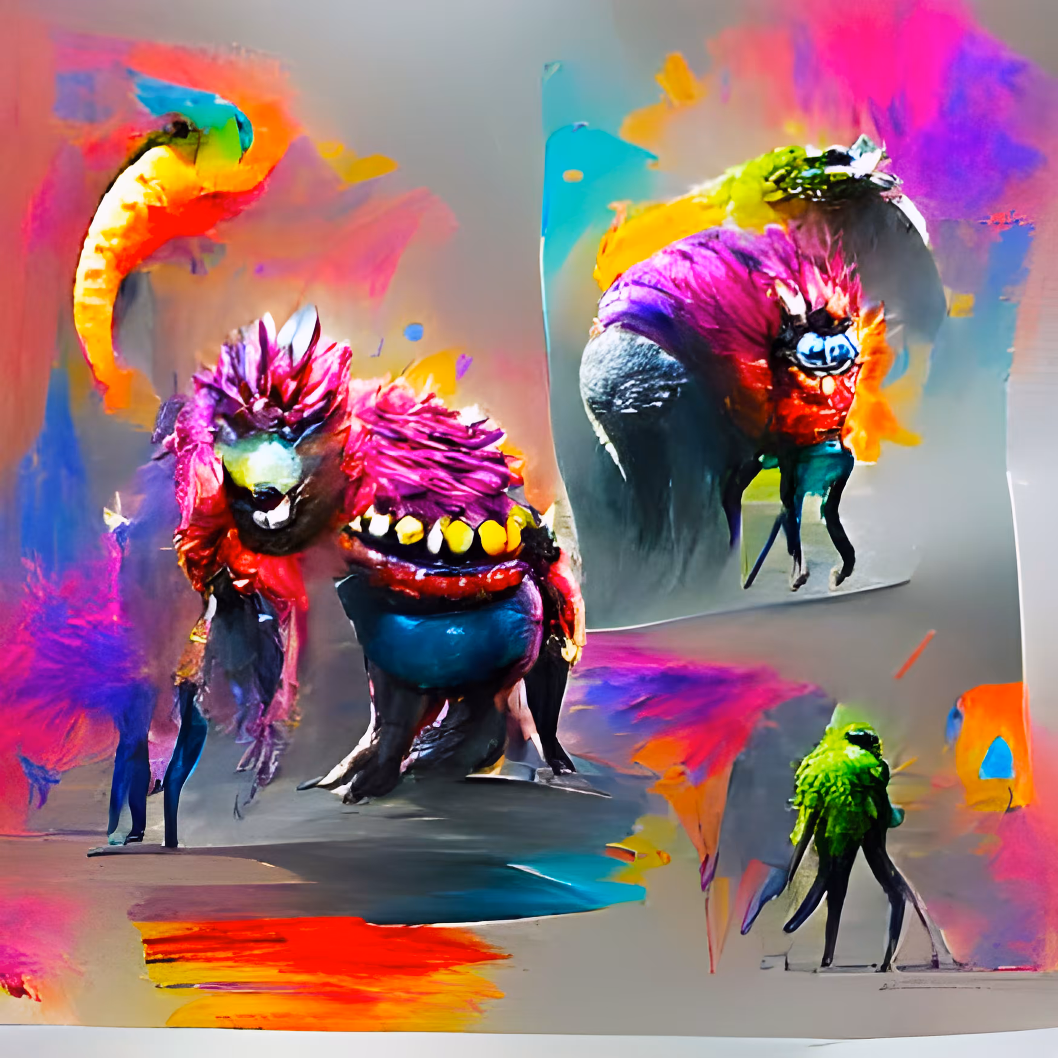 Athena's Concept: Colorful Space Monsters