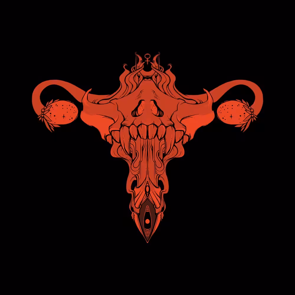 Death Metal Skull Uterus And Ovaries