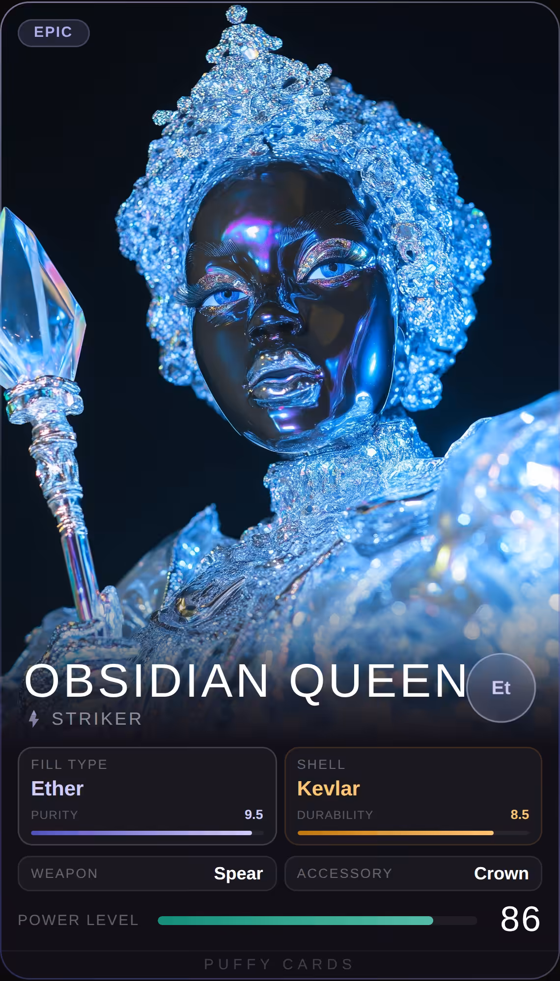 Puffy Cards: Obsidian Queen