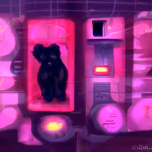A Teddy Bear In The Style Of Cyberpunk Noir Art Deco A
