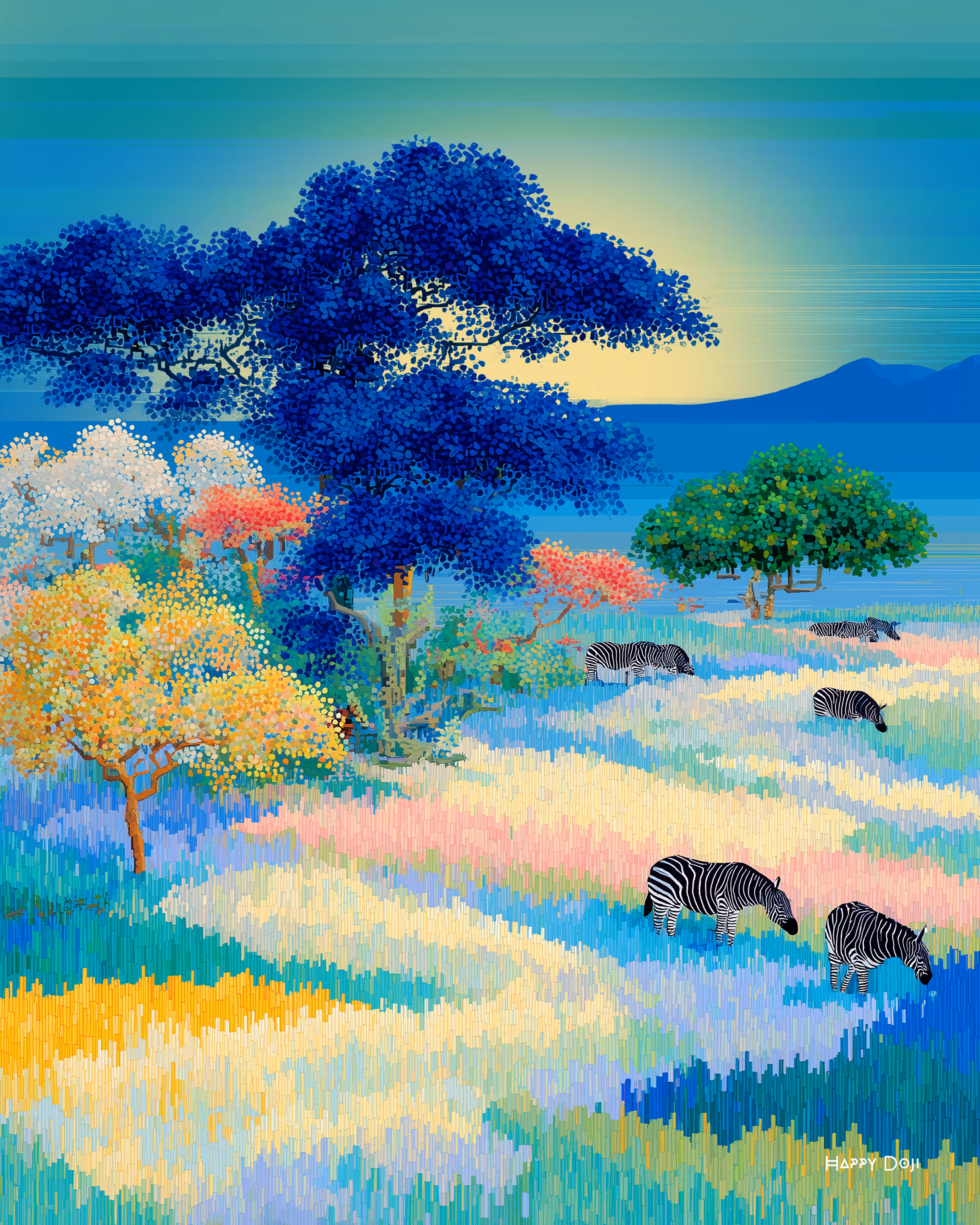 Zebras, in the fragile hour