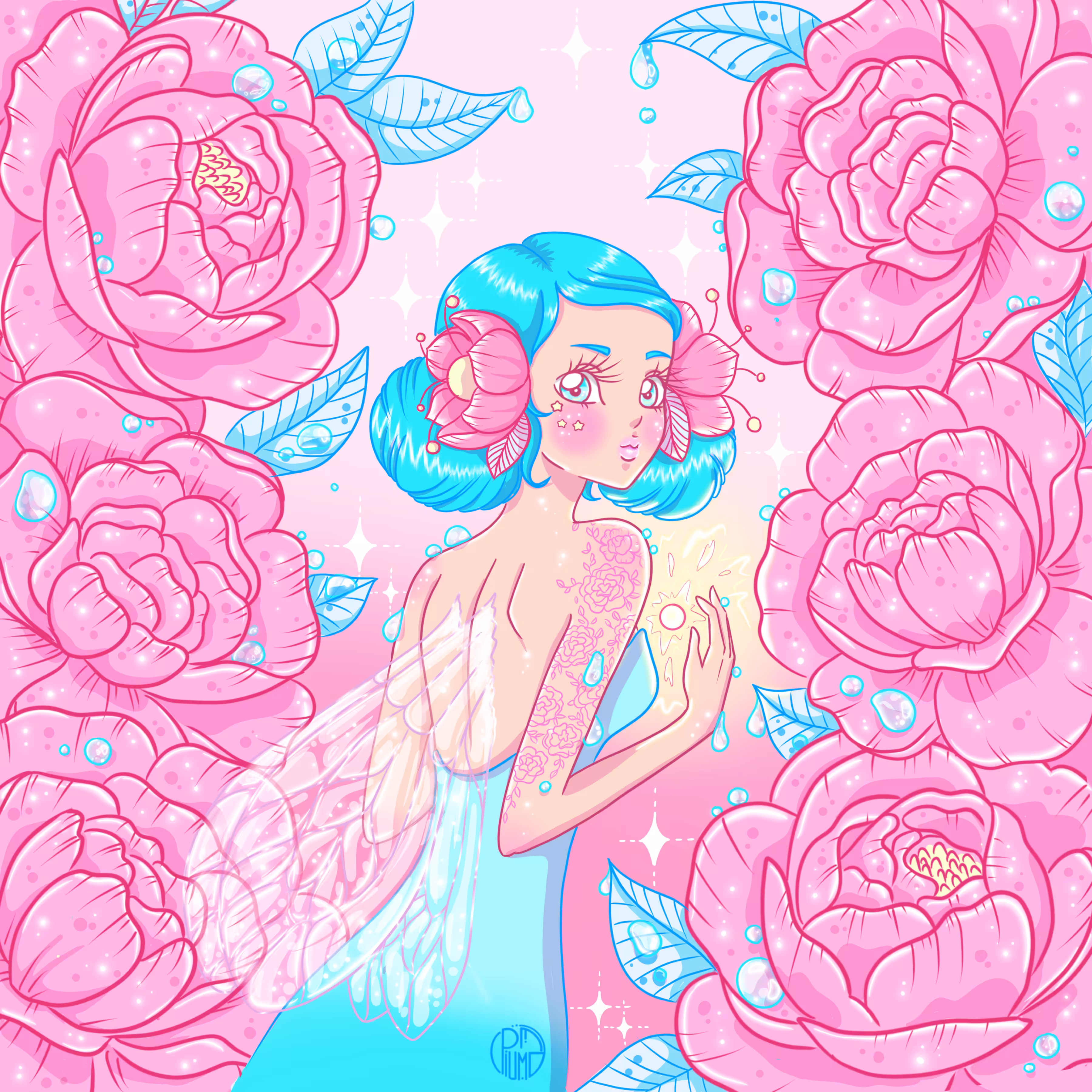 Fairy among flowers