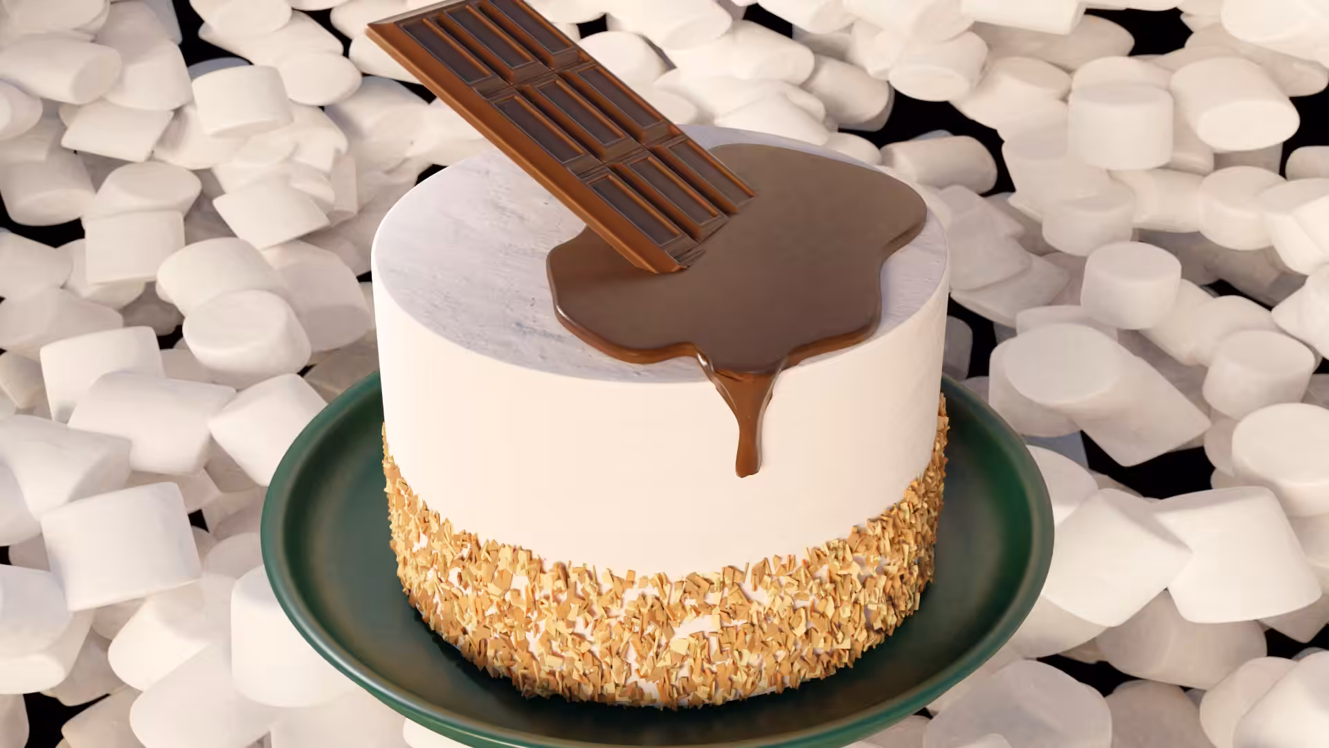 Toasted Coconut S'more Cake