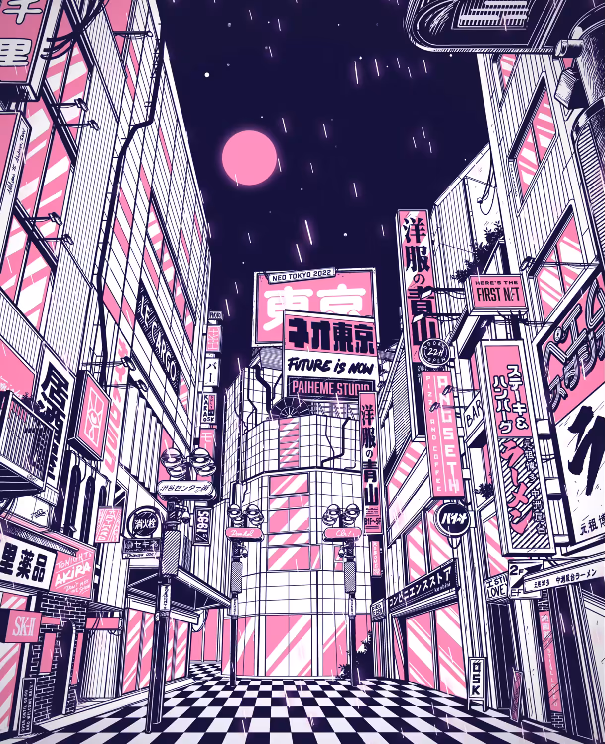 Raining in Neo-Tokyo