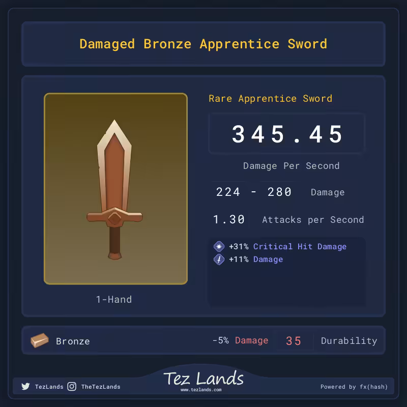 Tez Lands - Apprentice Sword #16