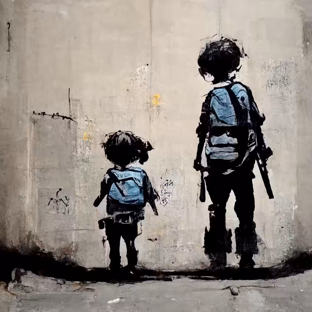 Growing up in a sick world by Banksy 