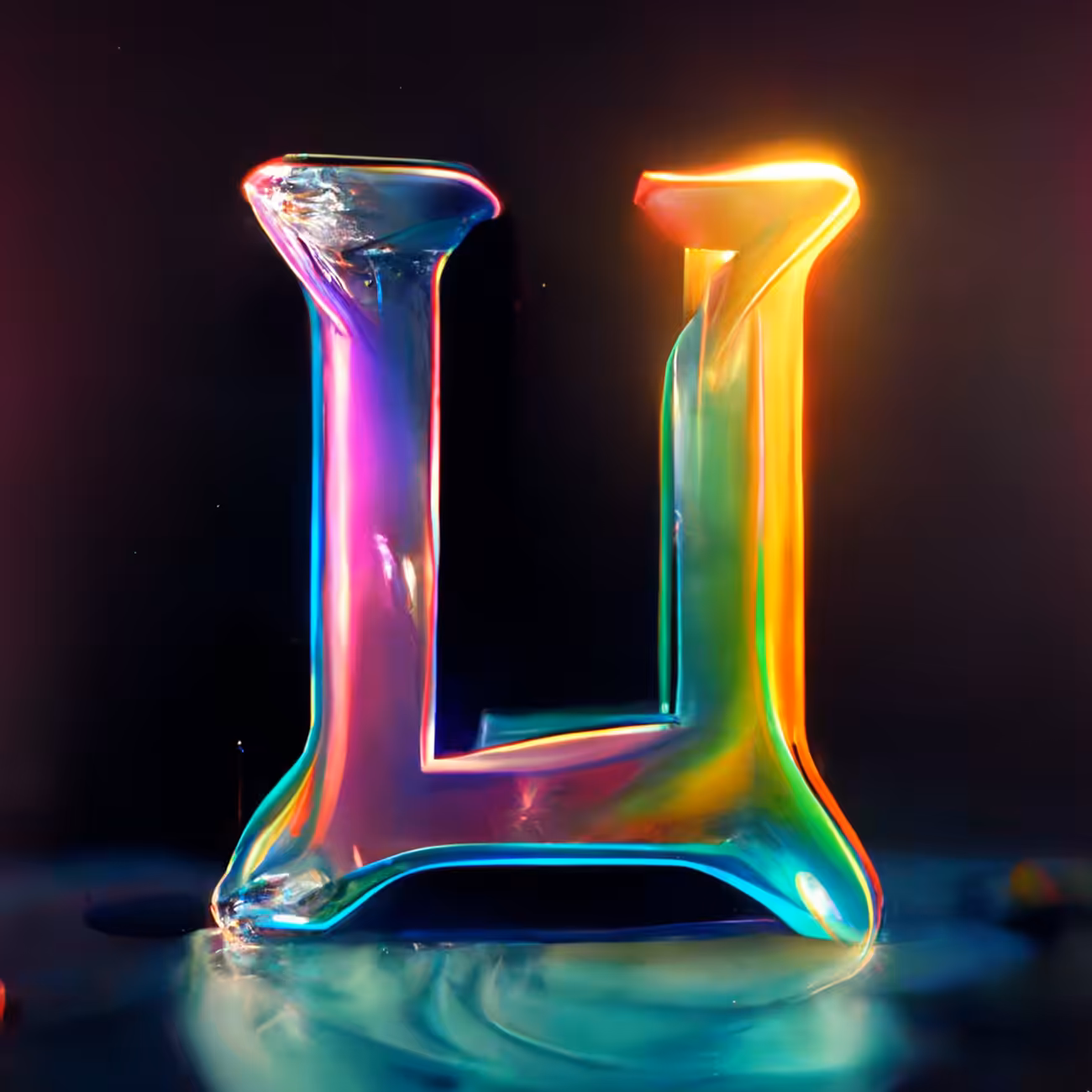 Shiny Liquid Alphabet Series - U