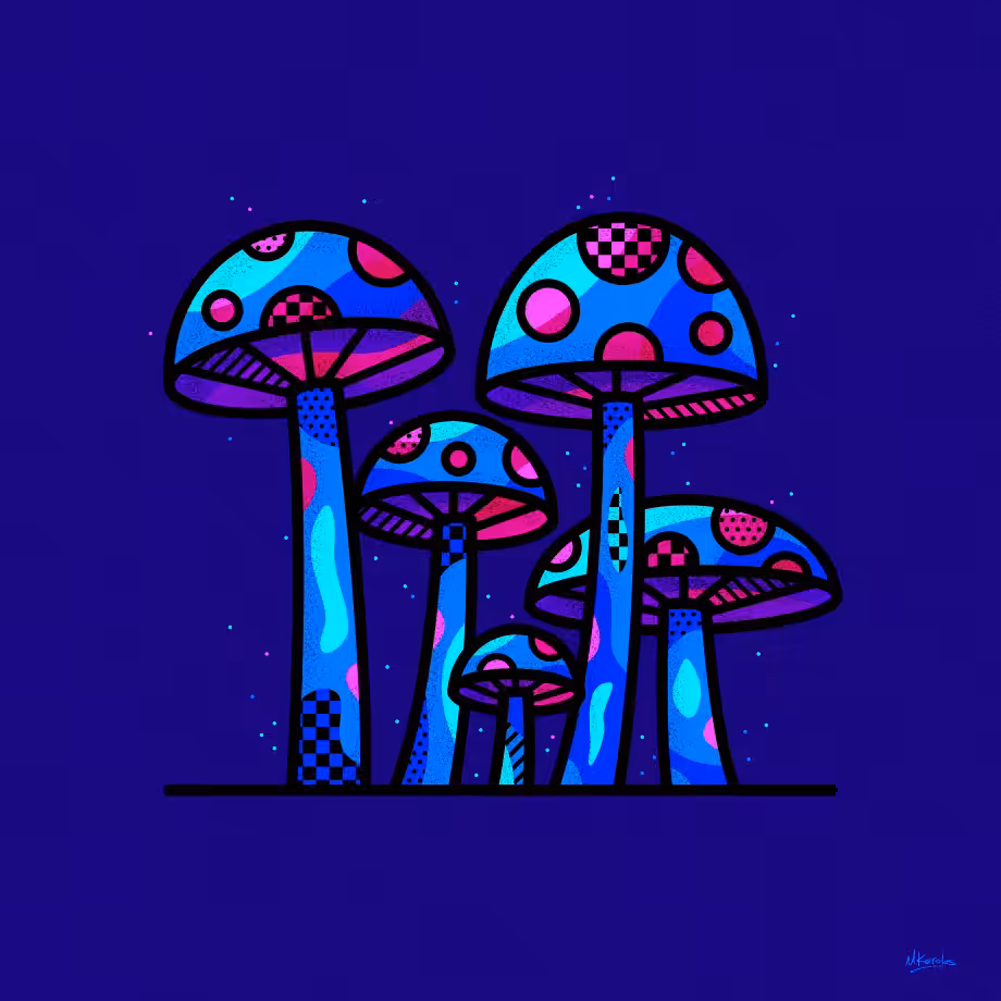 Neon Mushrooms