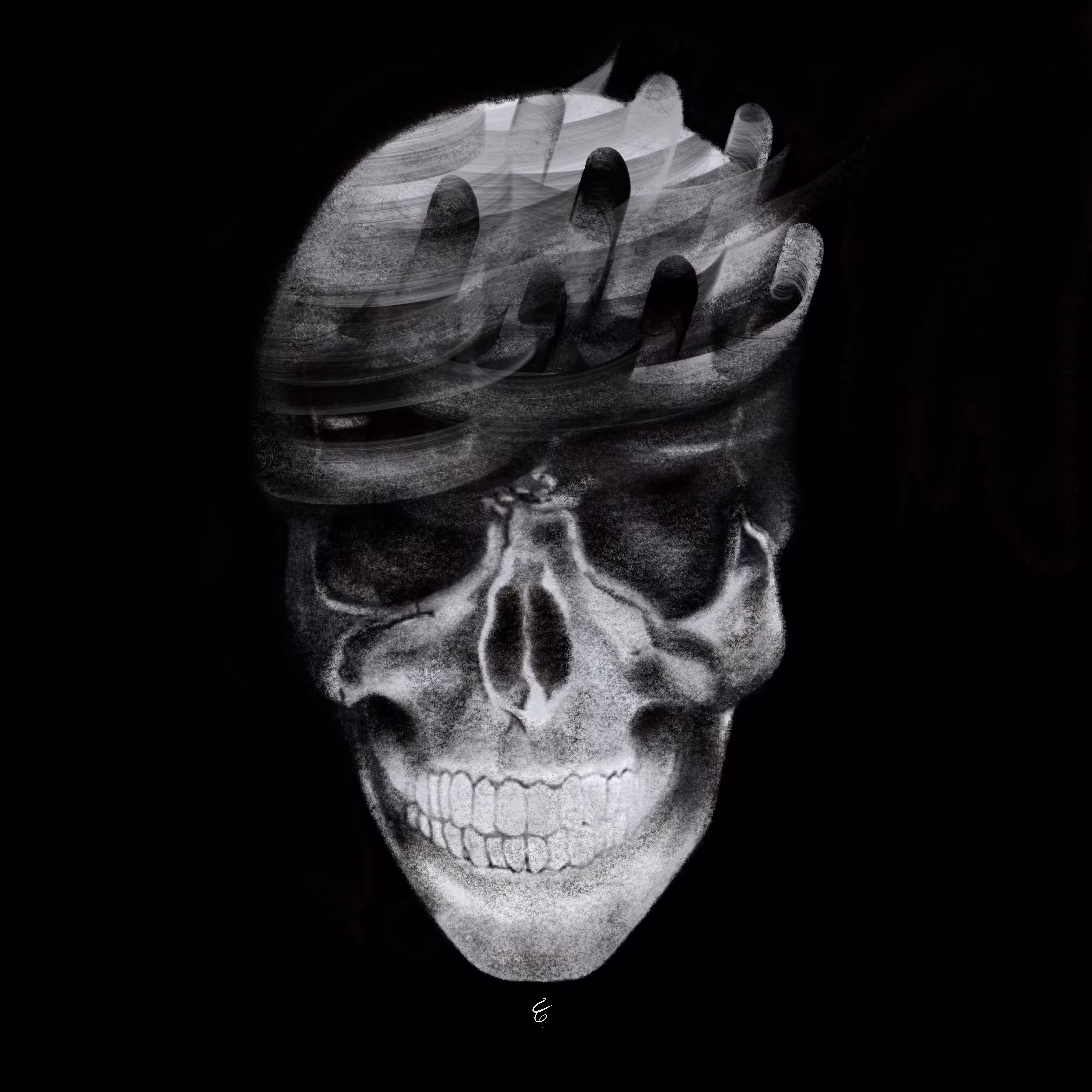 thoughtful skull