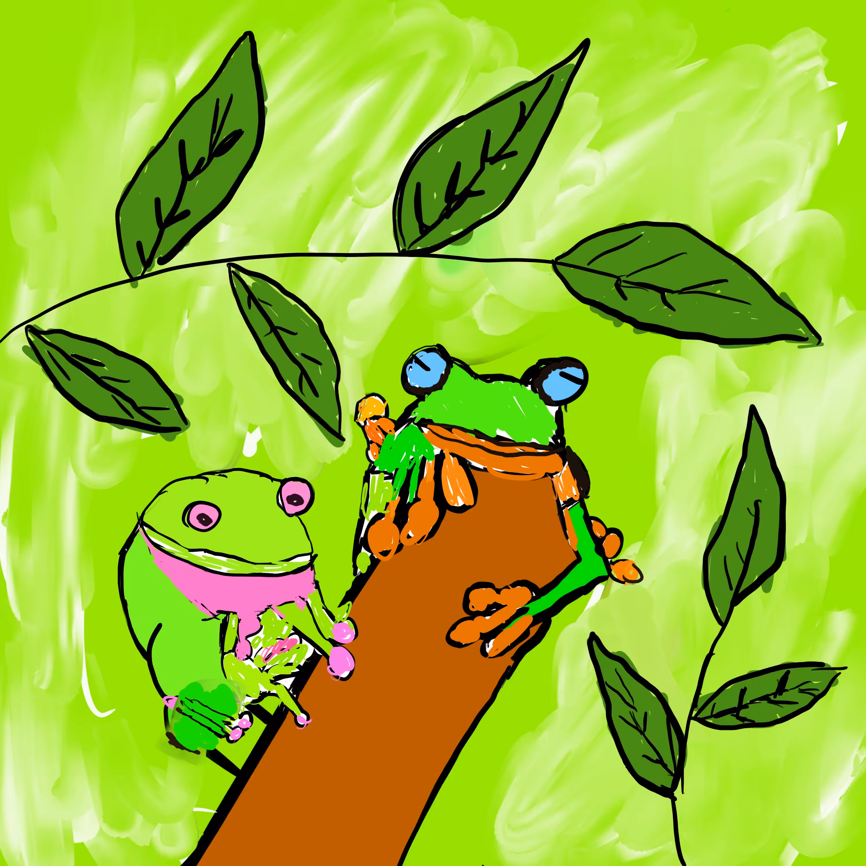 Funny frogs