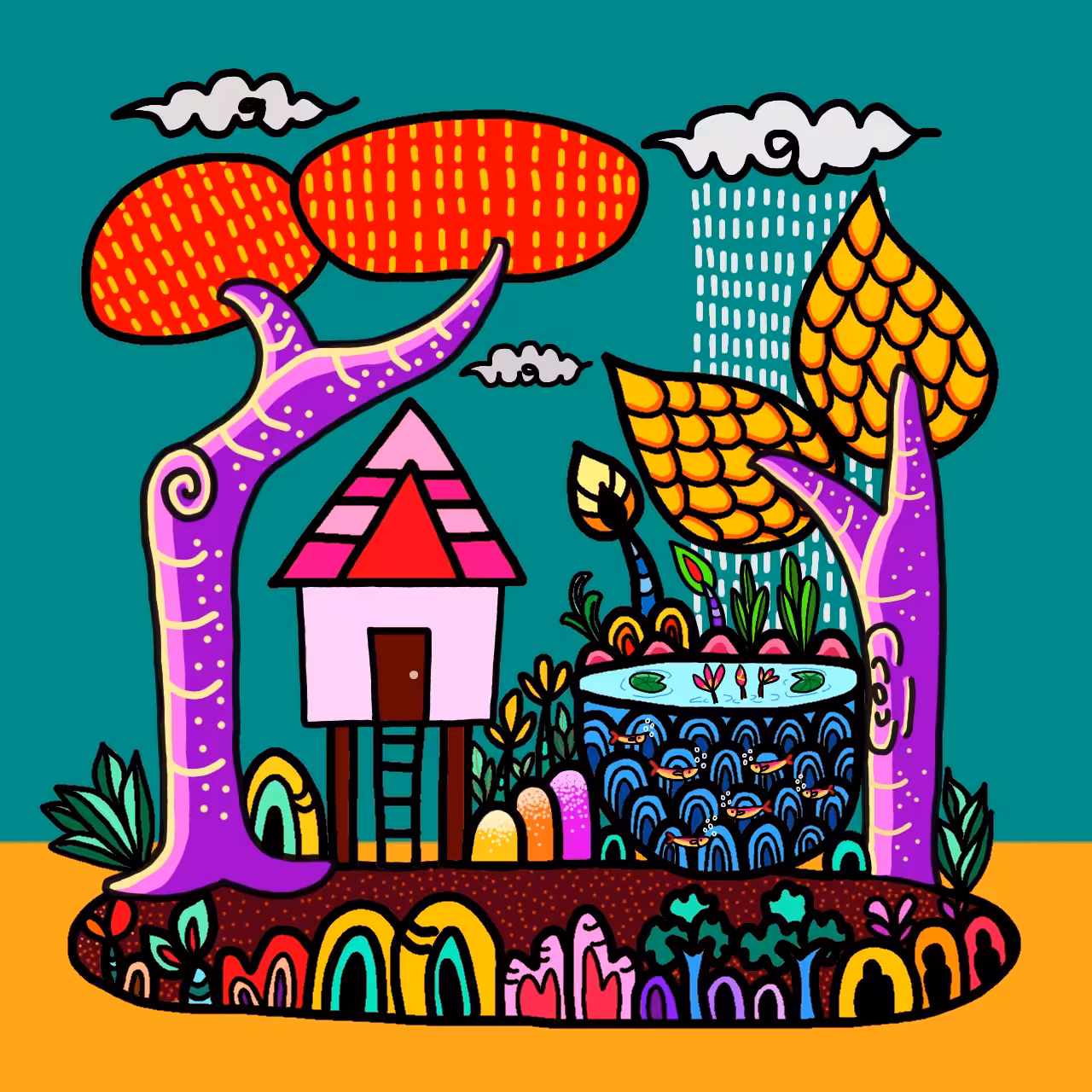Imaginative lifestyle to lines and colorful.#16