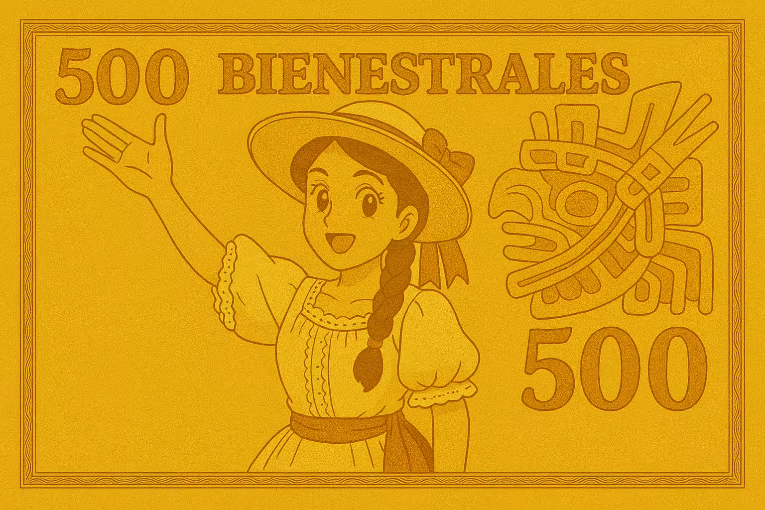 Bienestrales: Mexican Art Money: Bienestrales Mexican Art Money 500 Pesos