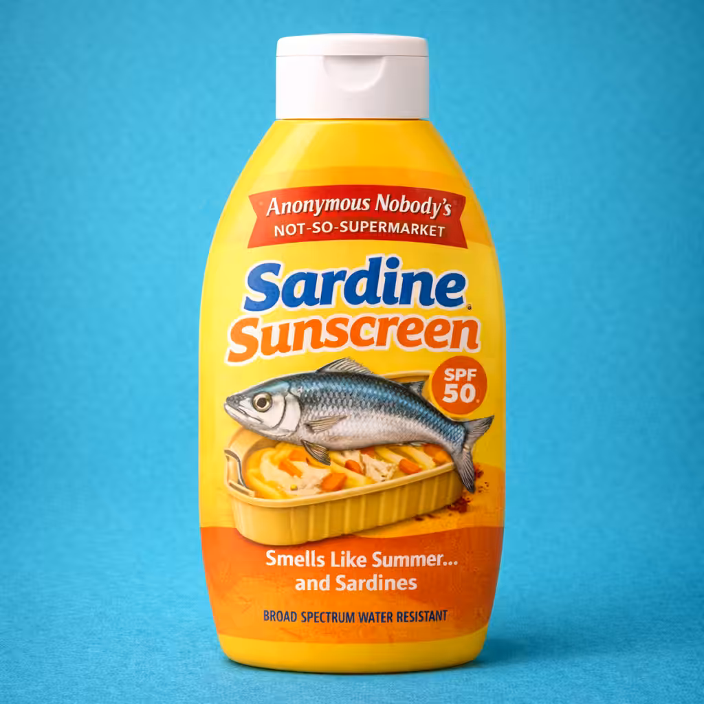 Anonymous Nobody’s Not-So-Supermarket: Sardine Sunscreen