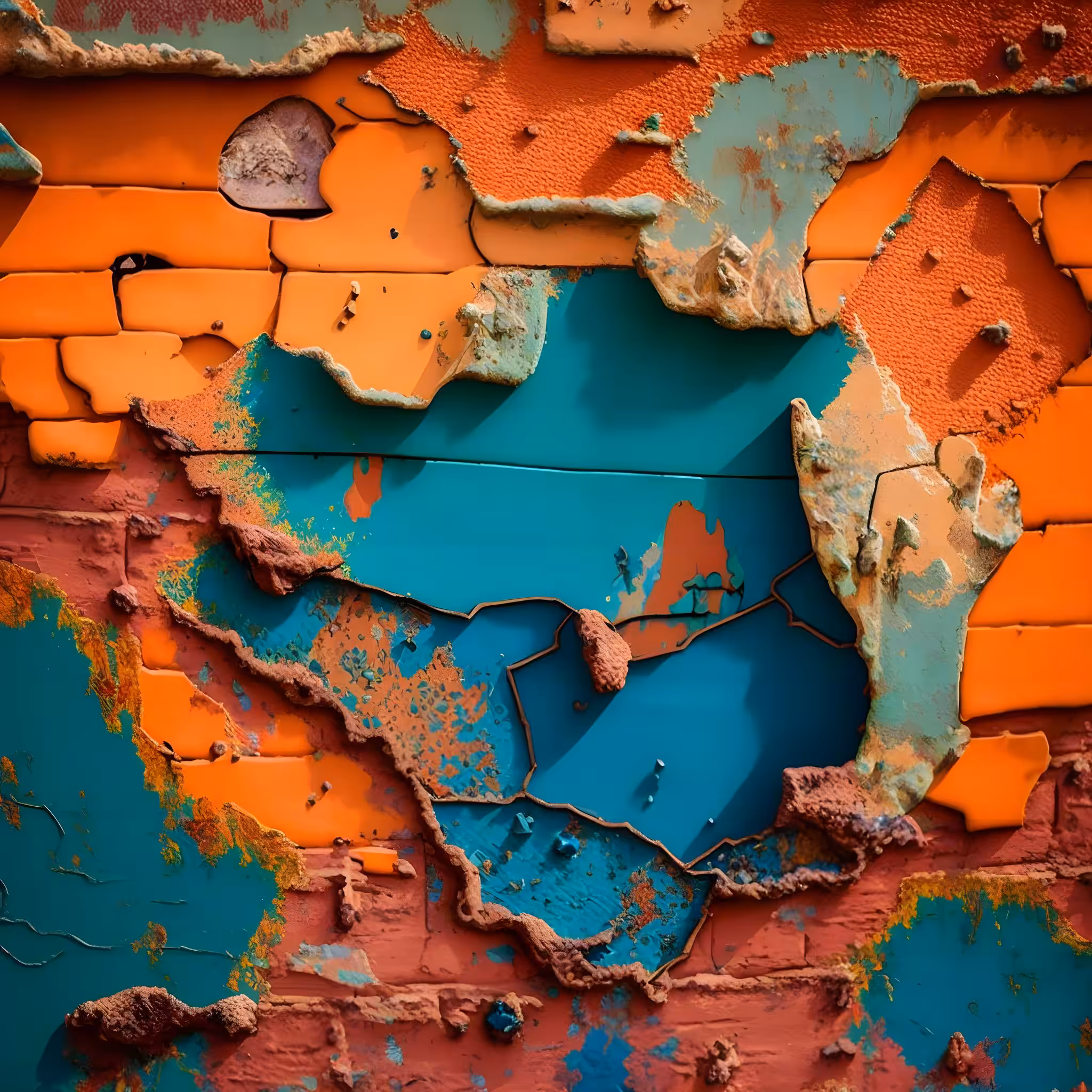 Old wall, cracked paint