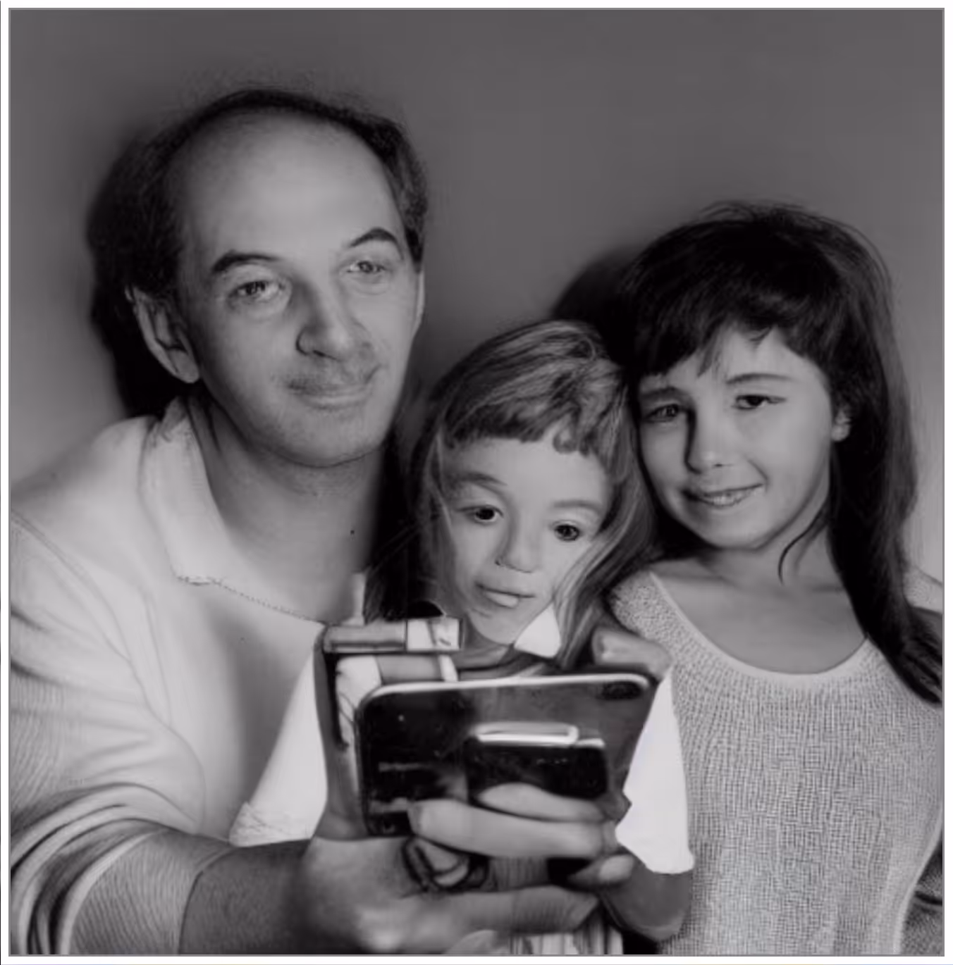 family portrait with smartphone in 1984 #2