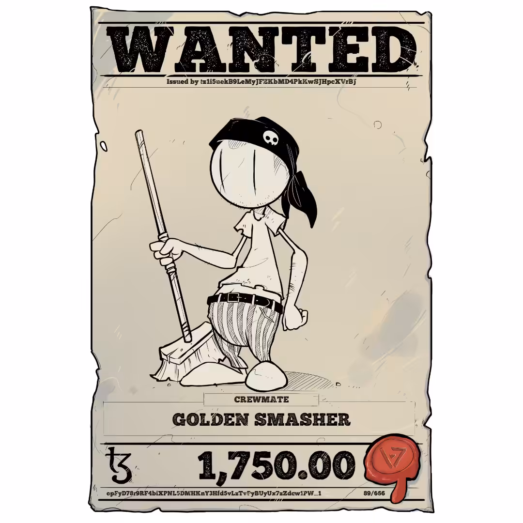 GOLDEN SMASHER | TEZOS PIRATE 89/666