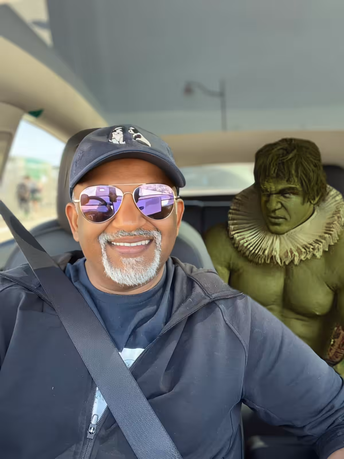 Hulk on car