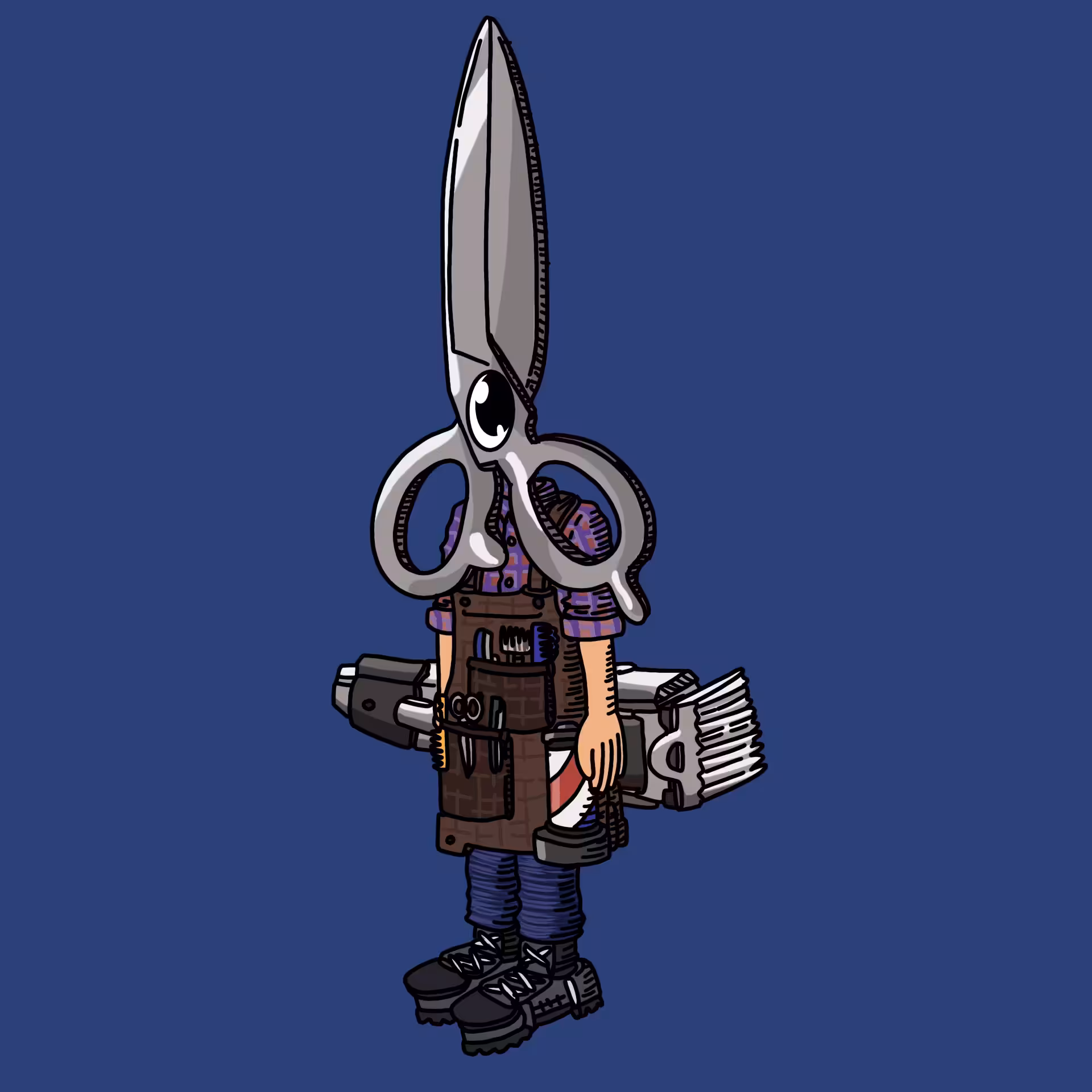Barber one eyed guy #00434