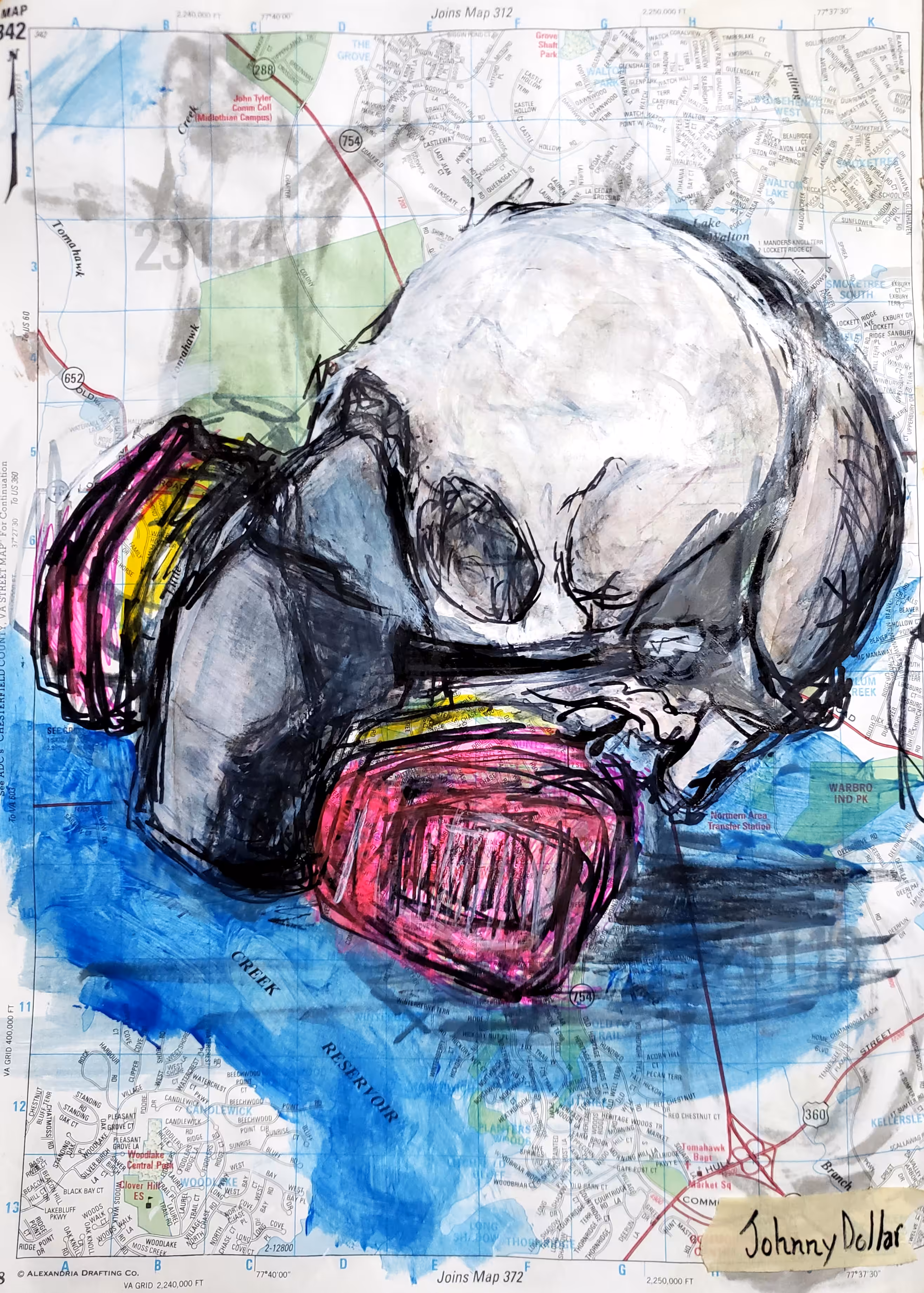Skull, mask, and map