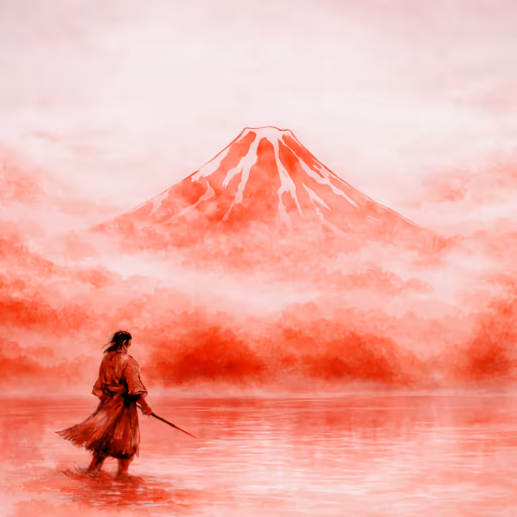 Simple Fuji Art: Vow in Red