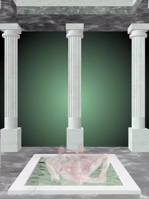 HeavenComputer: The Fading Fragmented Athletic Peach Halo Woman #1586