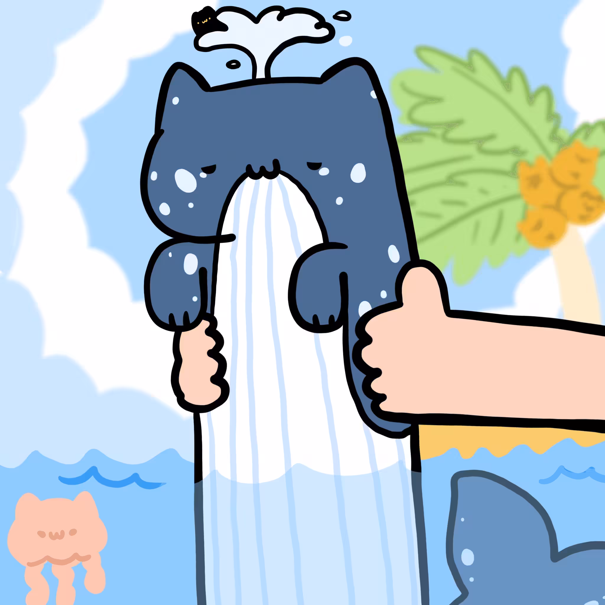 Long long blue whale cat #220