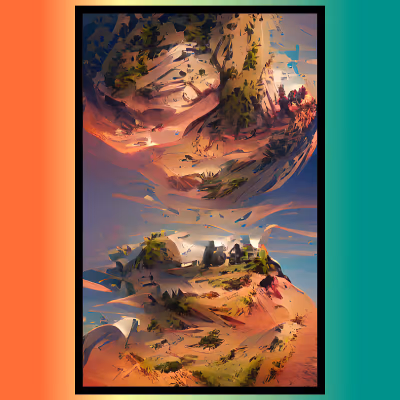 Framed landscape SciFy Art A.I #9