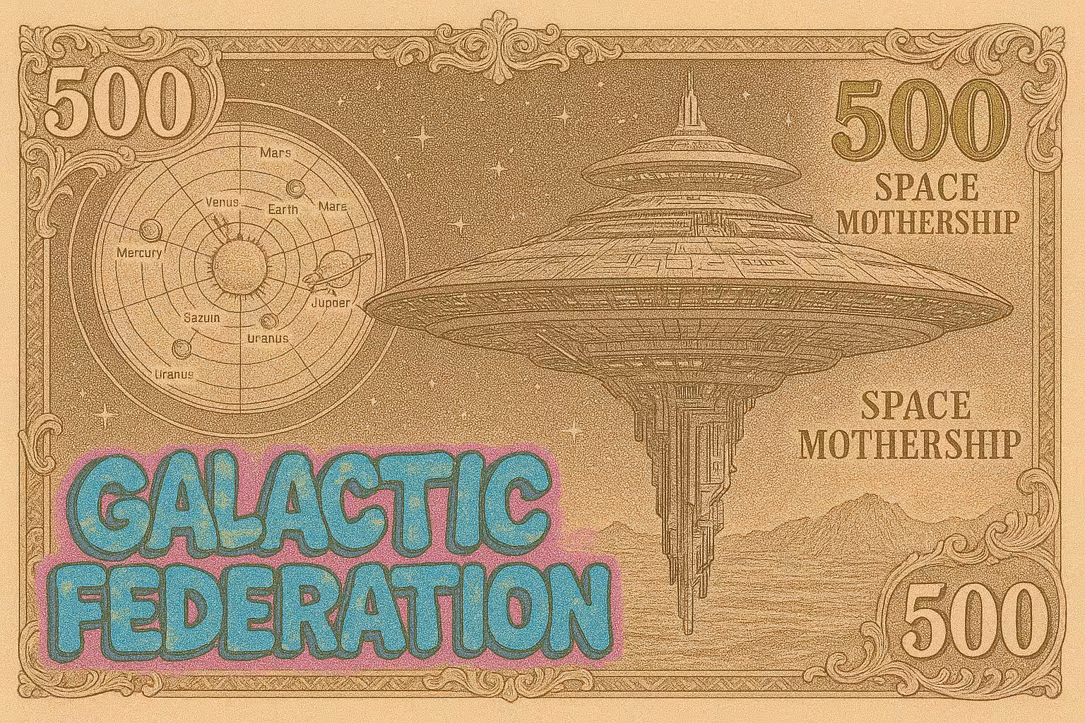 Bienestral Mexican Art Money Galactic Federation Edition