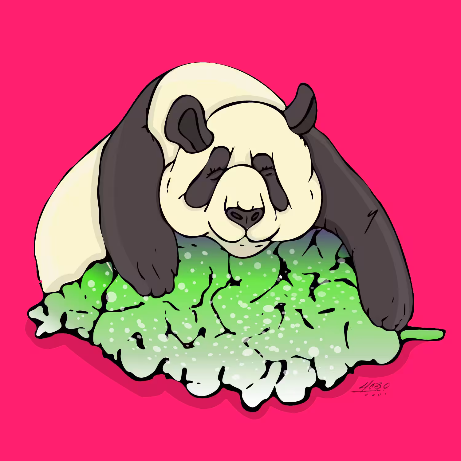 Sleeping Pink Panda