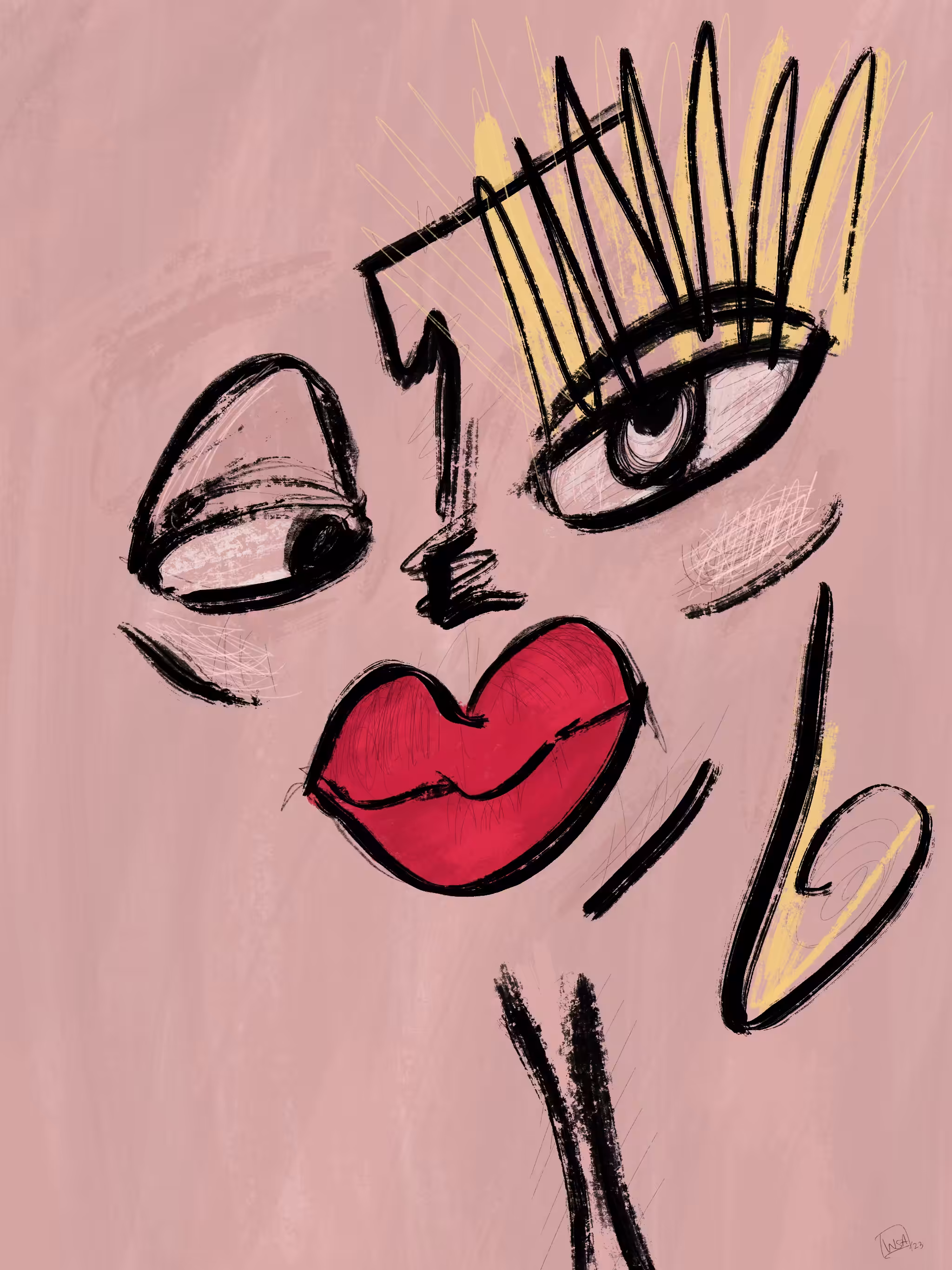 "Wonder Woman" - Impressionistic Faces