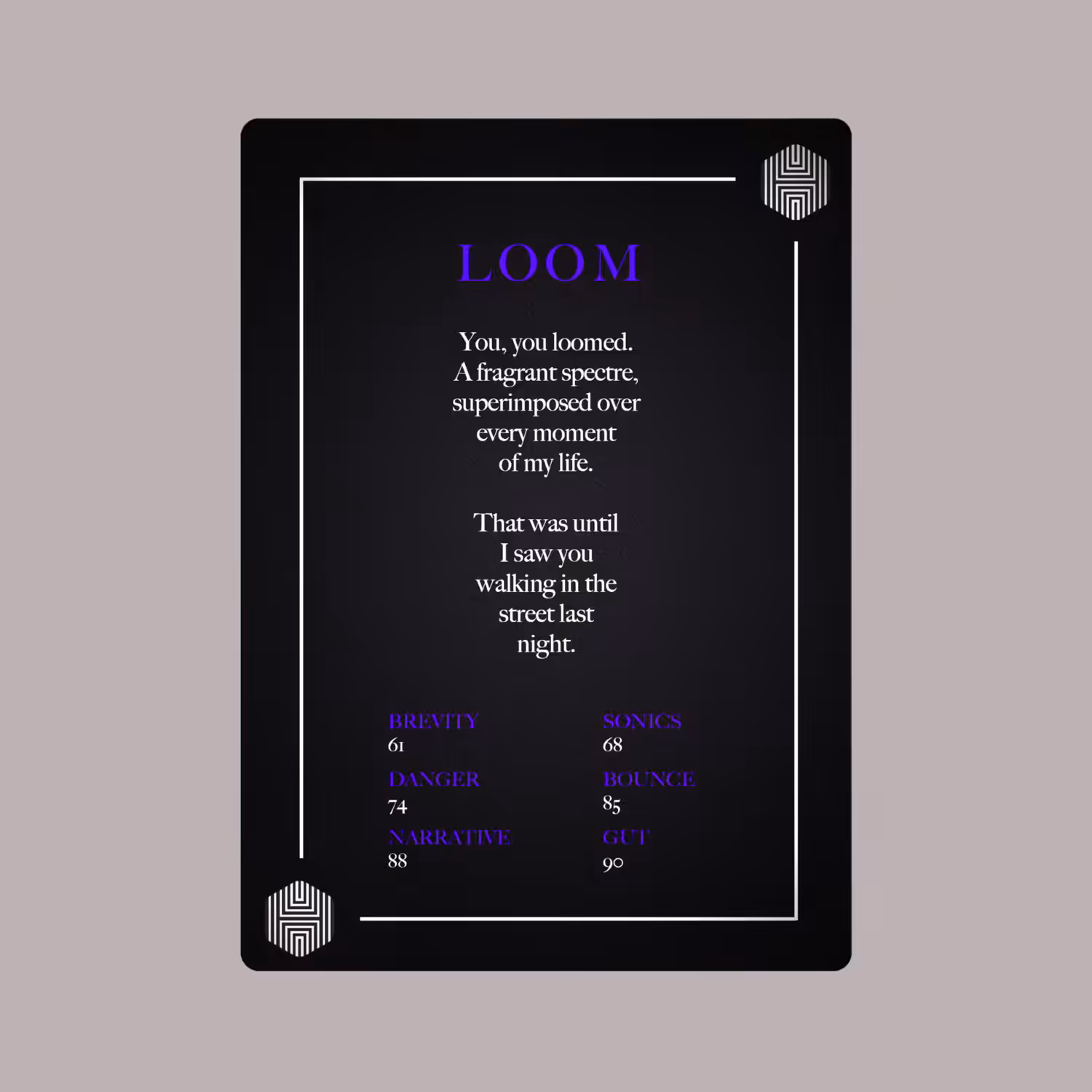 POETRY CARDS VOL 1 | META/VERSE: 035 - LOOM
