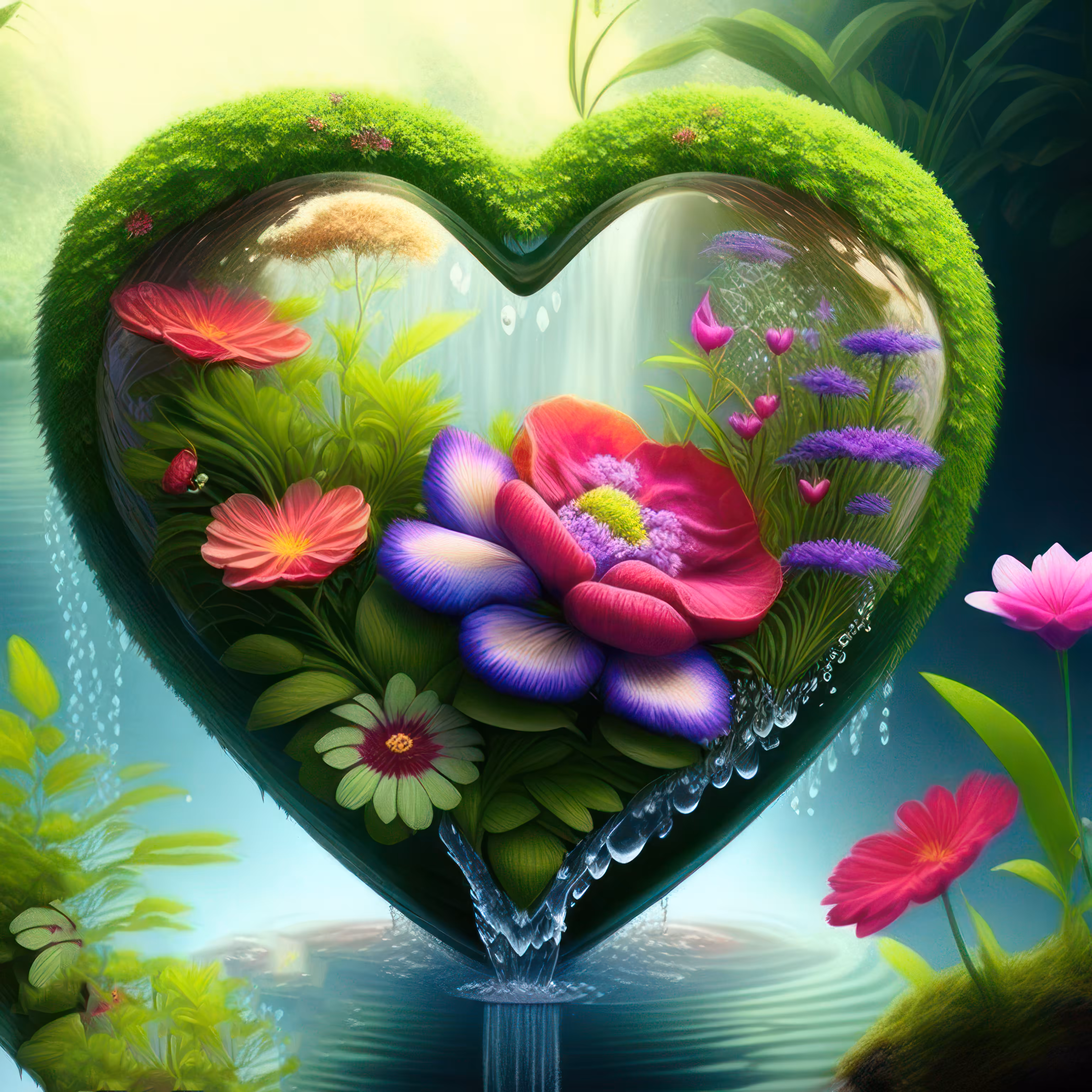 Heart-shaped waterfall