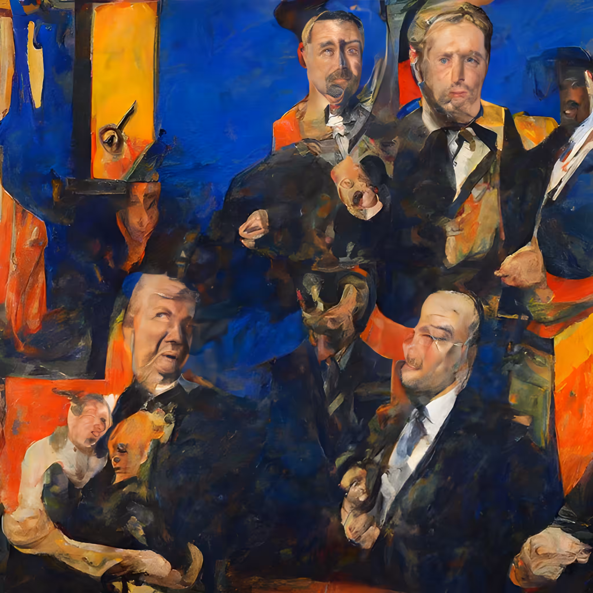 volodymyr zelenskyy and putin oil painting